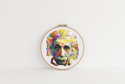 Einstein Cross Stitch, Instant Download PDF, Modern X Stitch Pattern, Botanical Decor, Boho Home Decor, Easy X Stitch, Cool X Stitch Style