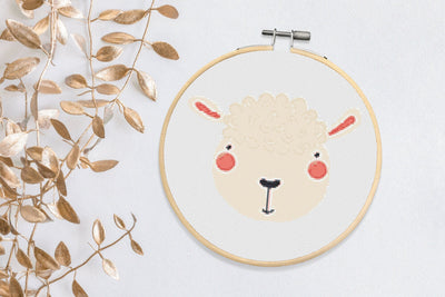 Sheep Cross Stitch Pattern, Counted Cross Stitch, Instant Download PDF, Animal Cross Stitch Chart, Embroidery Pattern, Watercolour Painting