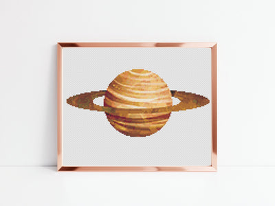 Saturn Cross Stitch Pattern, Instant Download PDF, Planet Art, Modern Stitch Chart, Science Room Decor, Cross Stitch Art, Embroidery Gift