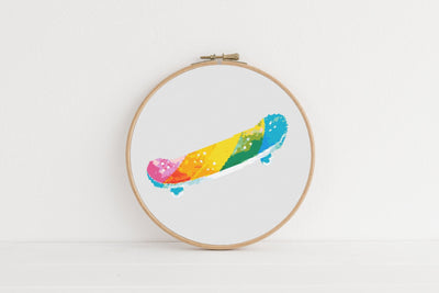 Skateboard Cross Stitch Pattern, Instant Download PDF, Counted Cross Stitch, Cross Stitch Art, Embroidery Hoop, Nursery Decor, Kids Room