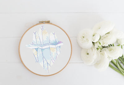 Iceberg Cross Stitch Pattern, Instant Download PDF, Counted Cross Stitch, Cross Stitch Art, Embroidery Hoop, Nursery Art, Boho Home Decor