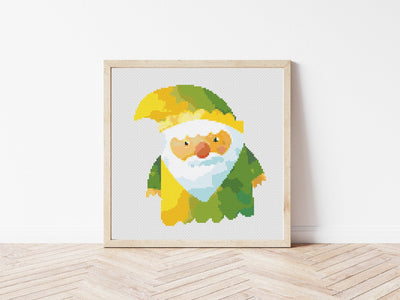 Gnome Cross Stitch Pattern #1449, PDF Pattern, Easy Stitch Pattern, Modern Stitch Chart, Boho Wall Decor, Cross Stitch Art, Kids Wall Decor