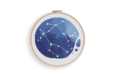 Gemini Zodiac Cross Stitch Pattern, PDF Pattern, Easy Stitch Pattern, Modern Stitch Chart, Boho Home Decor, Cross Stitch Art, Zodiac Decor