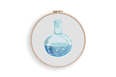 Flask Cross Stitch Pattern, Instant Download PDF, Nursery Decor, Modern Stitch Chart, Science Decor, Cross Stitch Art, Embroidery Gift