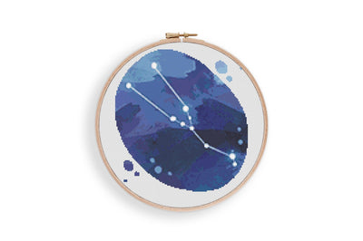 Taurus Zodiac Cross Stitch Pattern, PDF Pattern, Easy Stitch Pattern, Modern Stitch Chart, Boho Home Decor, Cross Stitch Art, Zodiac Decor