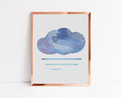 Fog Cross Stitch Pattern, PDF Pattern, Cross Stitch Art, Boho Home Decor, Baby Nursery Decor, Embroidery Pattern, Counted Cross Stitch Art