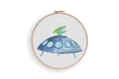 Flying Dino Cross Stitch Pattern, Instant Download PDF, Counted Cross Stitch, Cross Stitch Art, Embroidery Hoop, Nursery Decor, Dinosaur Art