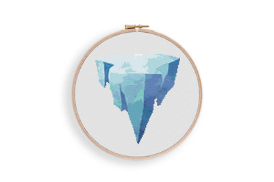 Glacier Cross Stitch, PDF Pattern, Instant Download Pattern, Modern Stitch Chart, House Wall Decor, Landscape Design, Counted Cross Stitch