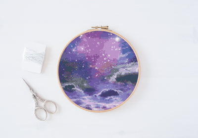 Cosmic Cross Stitch, Instant Download PDF Pattern, Counted Cross Stitch, Modern Cross Stitch Chart, Embroidery Pattern, Nature Cross Stitch